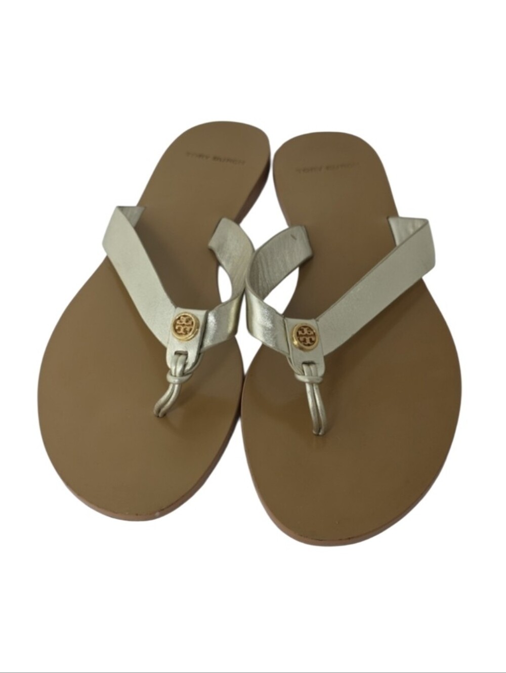 Tory Burch Manon Thong Sandal Spark Gold Size 8.5 B - Picture 4 of 12